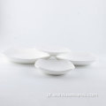 Restaurante de logotipo personalizado Jantar de porcelana redonda branca lisa
